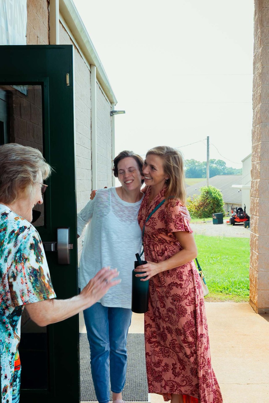 People from River City together after a gathering