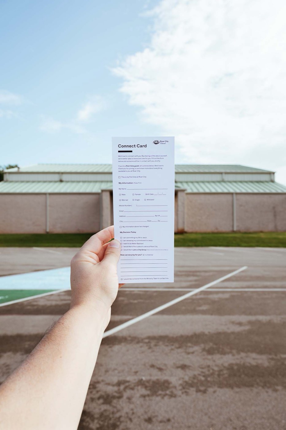 A connect card filled in after a service